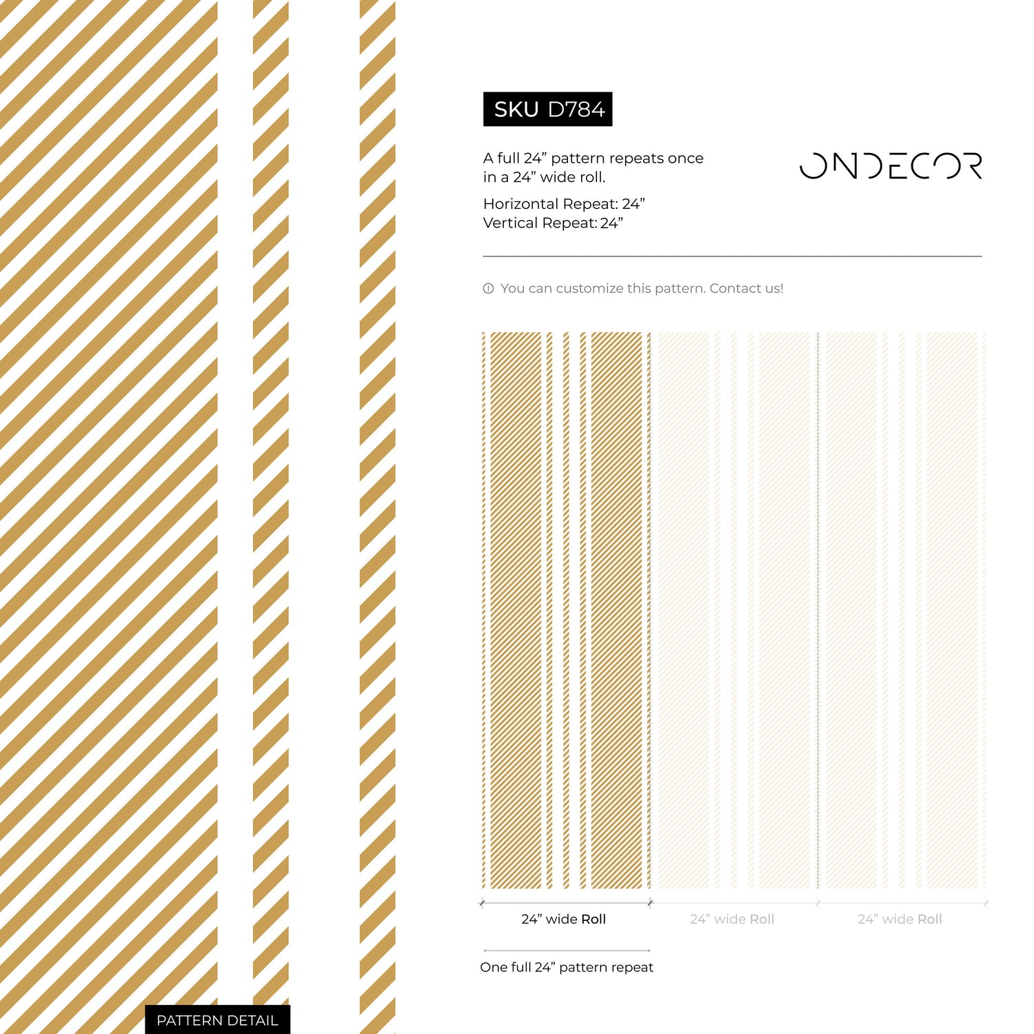 Yellow Striped Wallpaper Farmhouse Wallpaper Peel and Stick and Traditional Wallpaper - D784