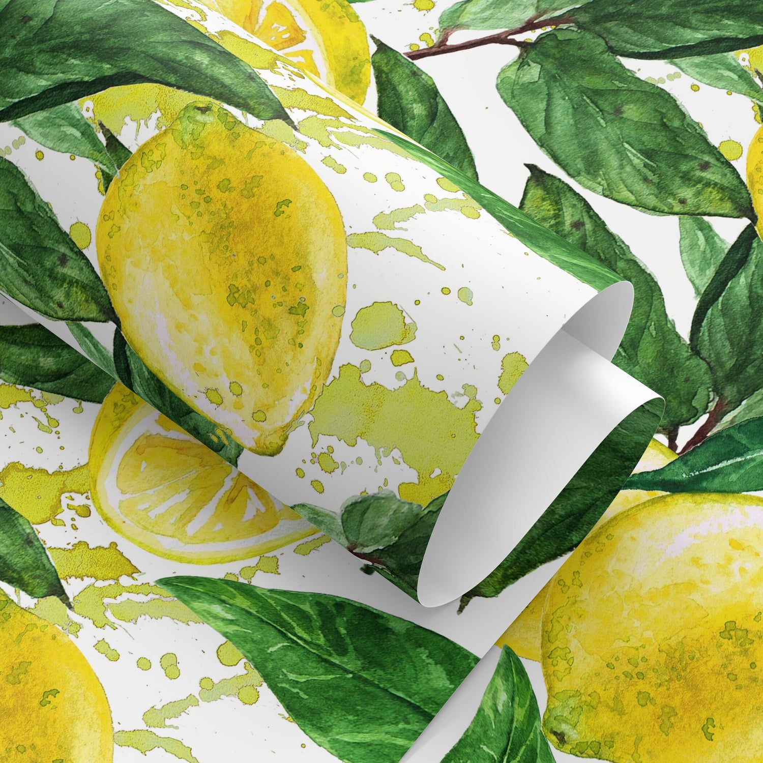 Wallpaper Peel and Stick Wallpaper Removable Wallpaper Home Decor Wall Art Wall Decor Room Decor / Tropical Yellow Lemon Wallpaper - A174