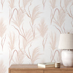 Wallpaper Peel and Stick Wallpaper Removable Wallpaper Home Decor Wall Art Wall Decor Room Decor / Pink Leaves Wallpaper - C351