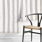 Neutral Lines Wallpaper Boho Striped Wallpaper Peel and Stick and Traditional Wallpaper - D763