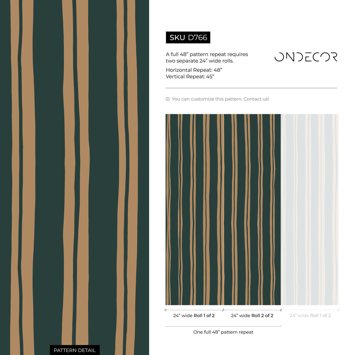 Green and Beige Lines Wallpaper Striped Wallpaper Peel and Stick and Traditional Wallpaper - D766