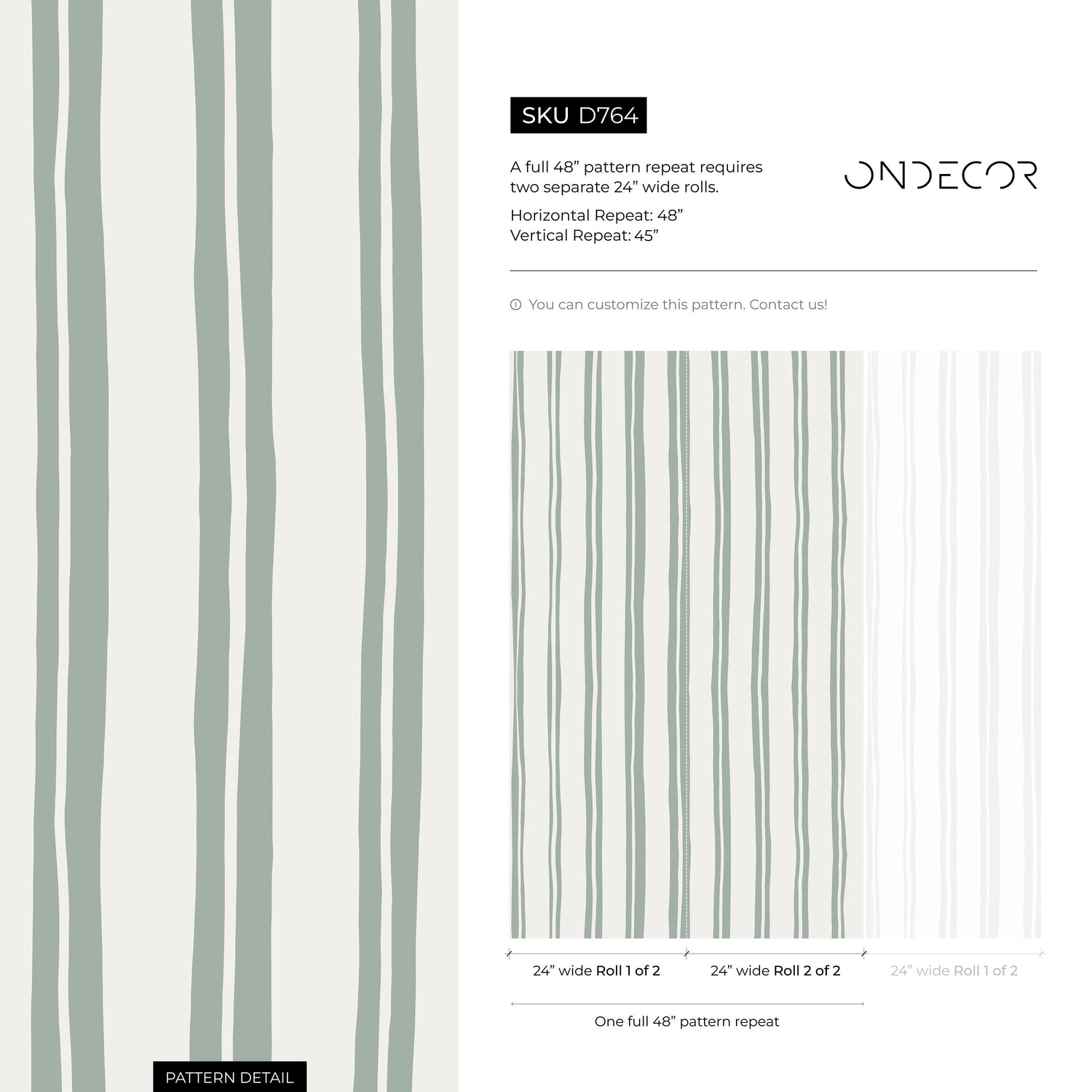 Light Green Lines Wallpaper Boho Striped Wallpaper Peel and Stick and Traditional Wallpaper - D764