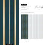 Gold and Green Wallpaper Striped Wallpaper Peel and Stick and Traditional Wallpaper - D770