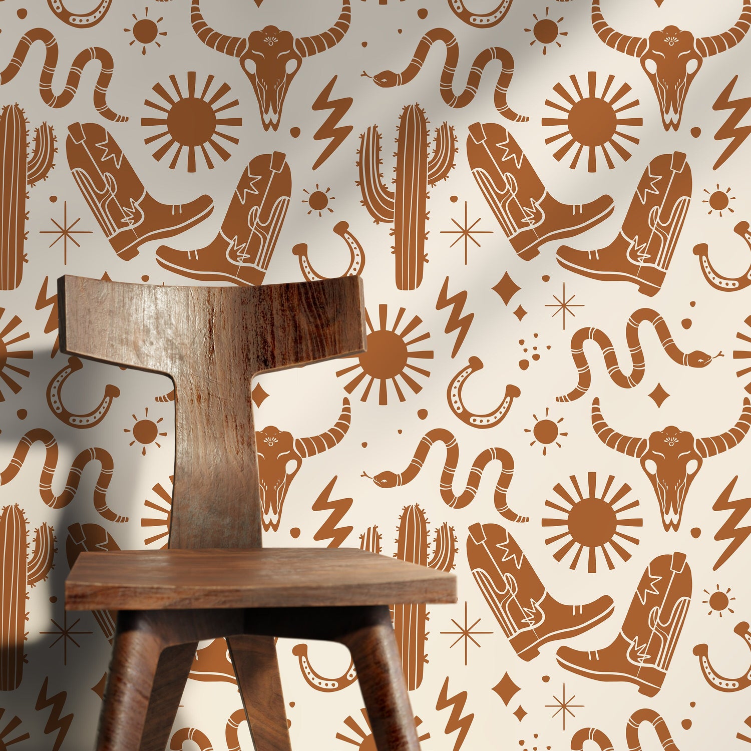 Western Wallpaper Cowboys Boots Wallpaper Peel and Stick and Traditional Wallpaper - D825