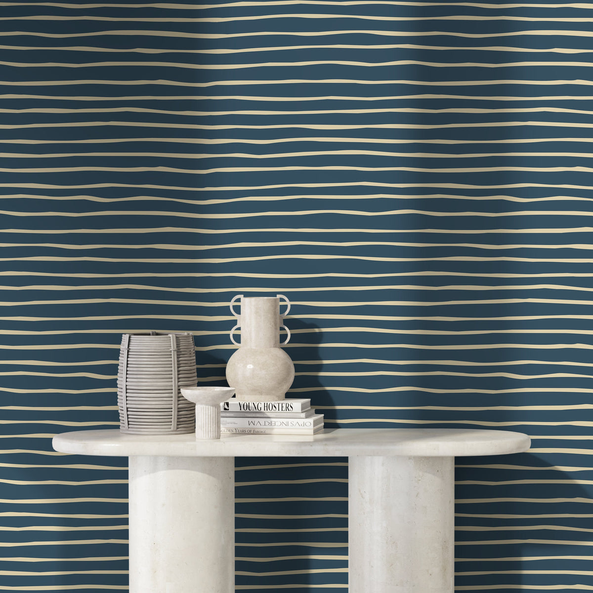 Unique Striped Wallpaper Modern Waves Wallpaper Peel and Stick and Traditional Wallpaper - D776