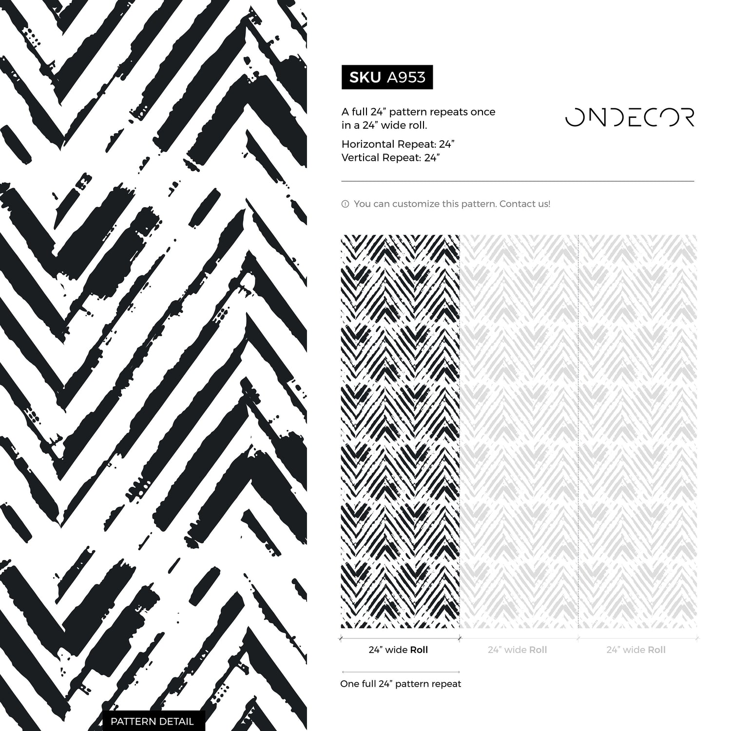 Modern Brushstrokes Chevron Wallpaper - A953