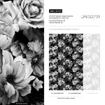 Monochrome Floral Elegance Wallpaper - B099