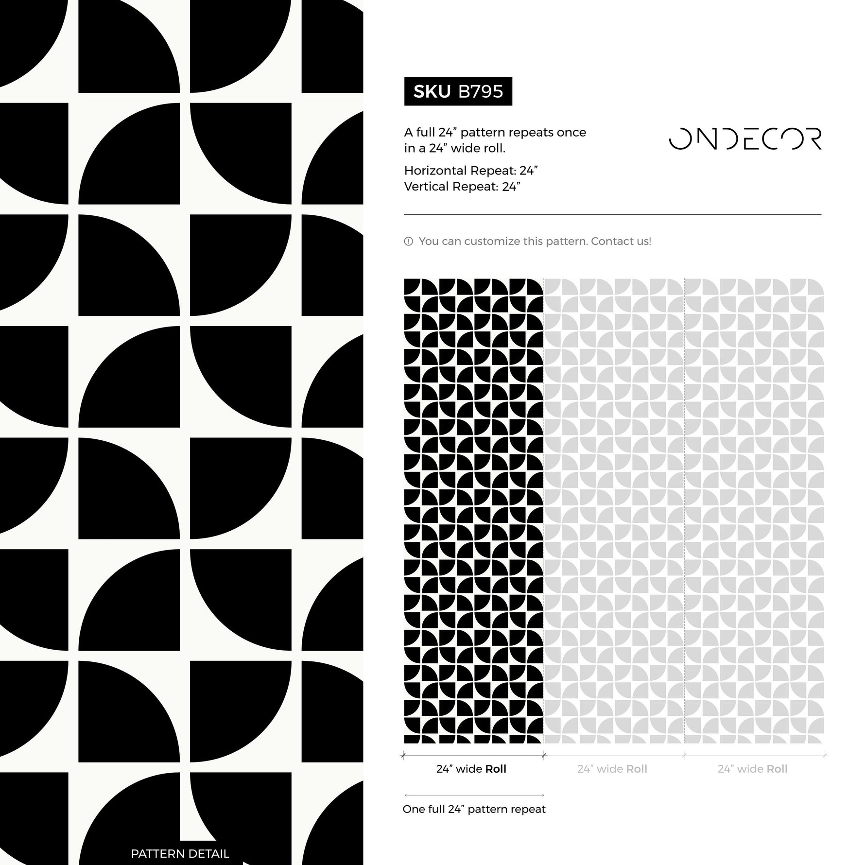 Geometric Abstract Crescent Wallpaper - B795