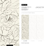 Elegant Floral Line Art Wallpaper - C153