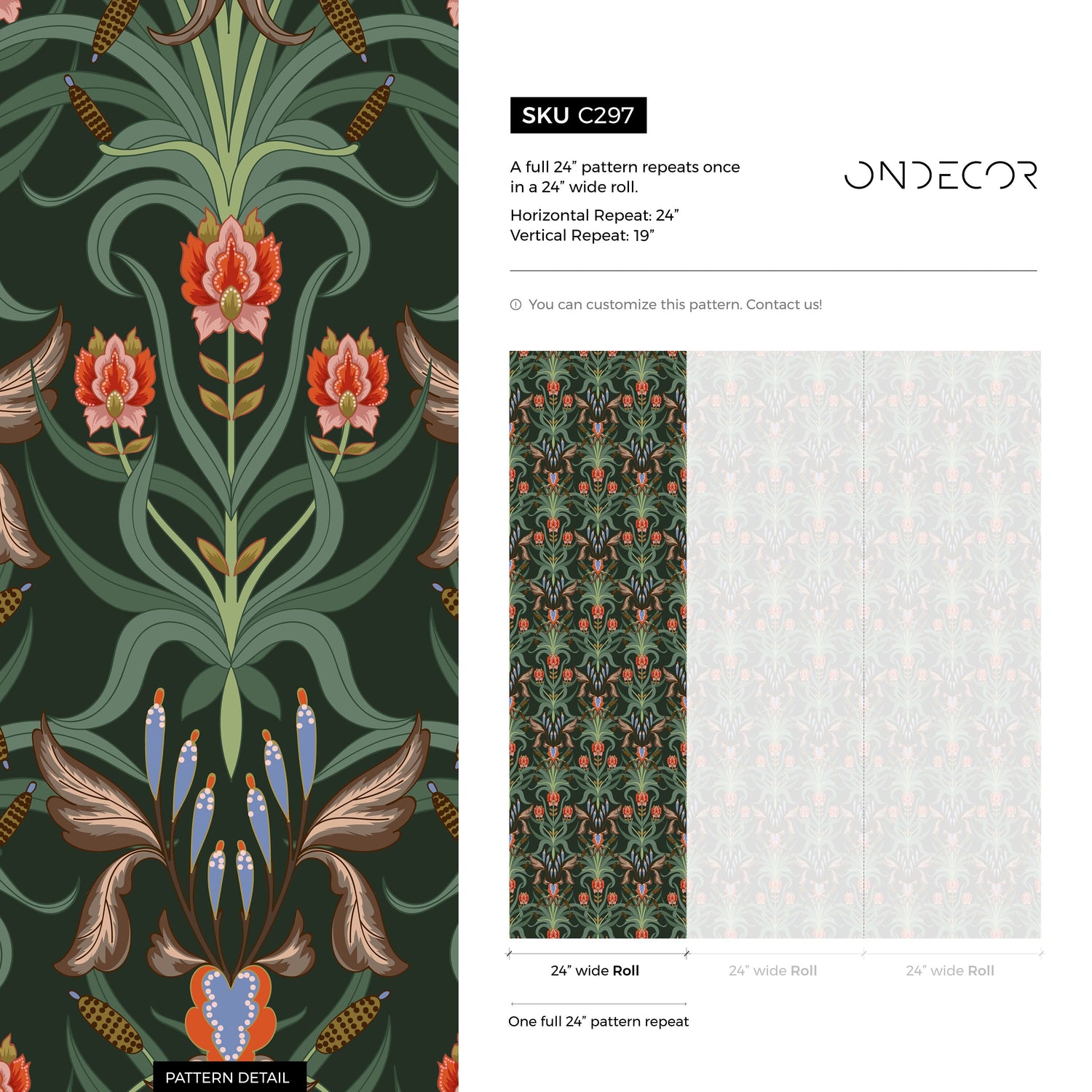 Floral and Fauna Artistry Wallpaper - C297