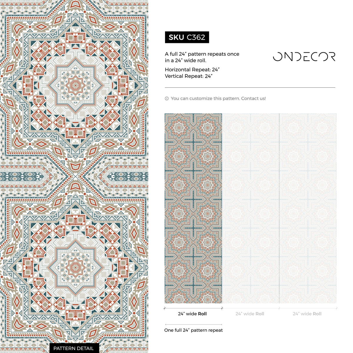 Intricate Medallion Wallpaper - C362