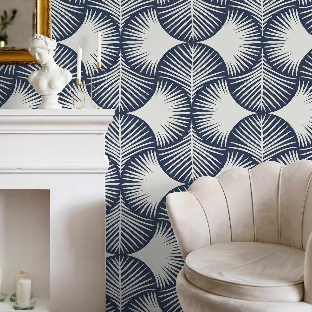 Modern Leaf Wallpaper Maximalist Peel and Stick and Traditional Wallpaper - C102