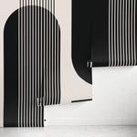 Black Geometric Wallpaper Modern Mural Peel and Stick and Traditional Wallpaper - C481