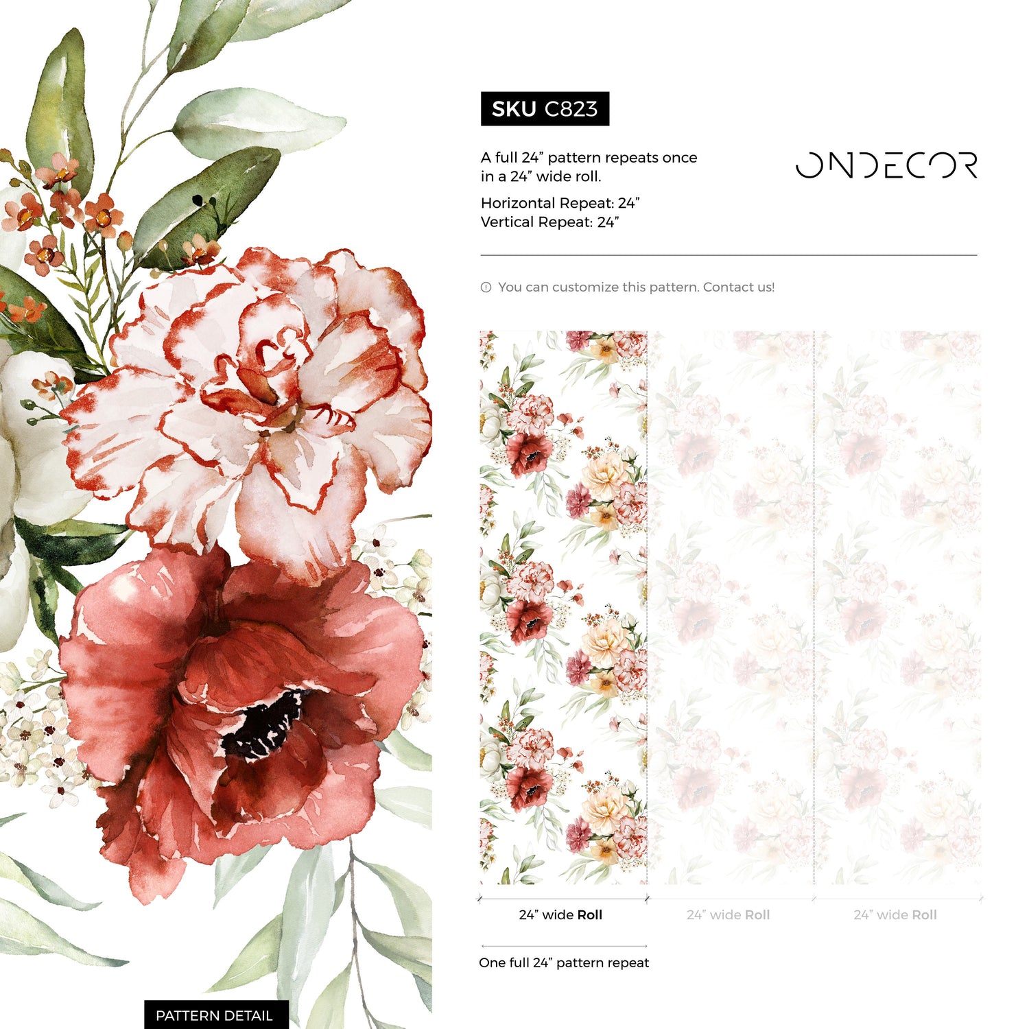 Elegant Floral Bouquet Wallpaper - C823