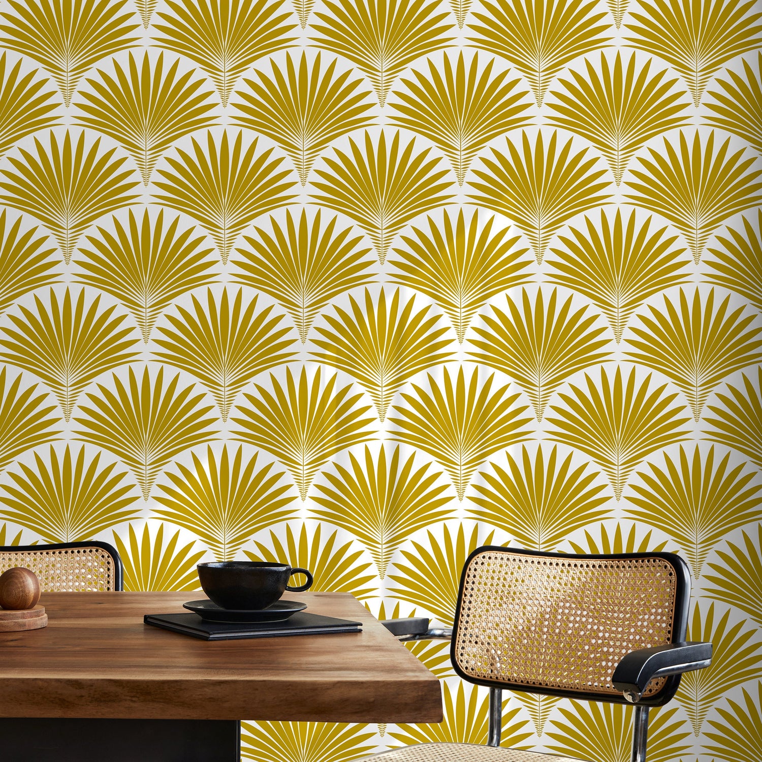 Yellow Modern Wallpaper Peel and Stick and Traditional Wallpaper - B987