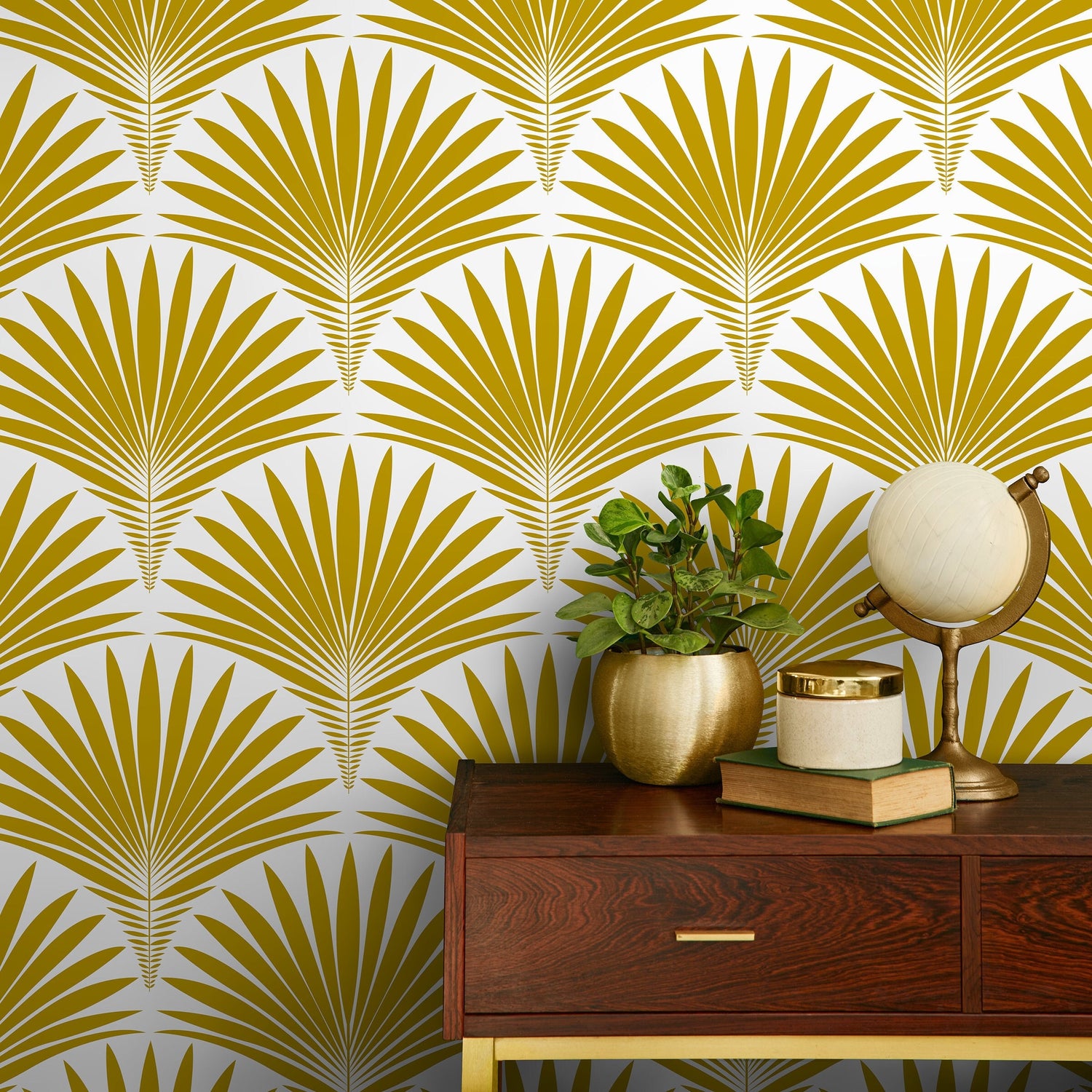 Yellow Modern Wallpaper Peel and Stick and Traditional Wallpaper - B987