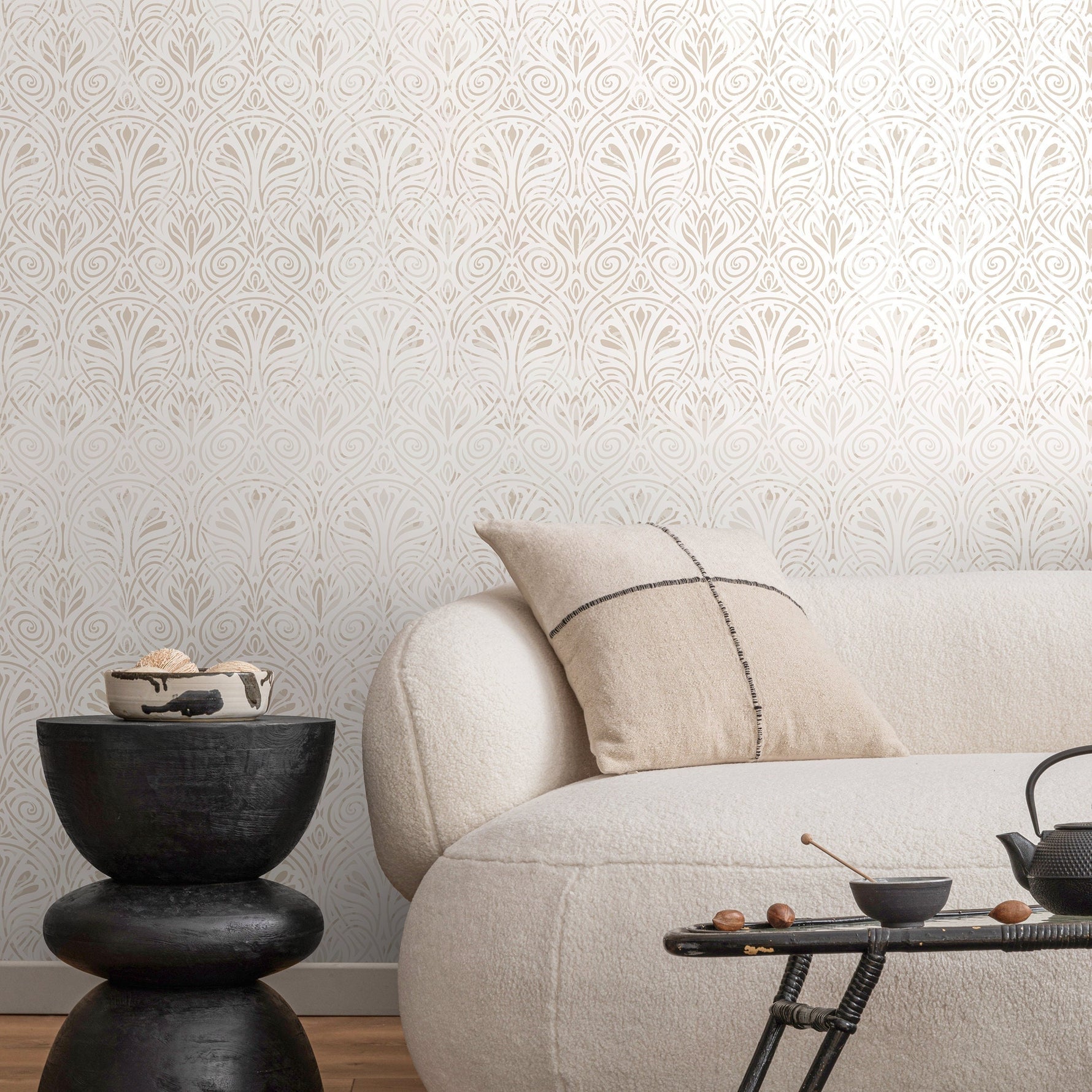 Neutral Vintage Wallpaper Peel and Stick and Traditional Wallpaper - C240