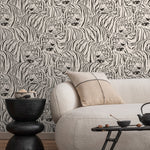 Neutral Boho Tiger Wallpaper Removable Peel and Stick Wallpaper, Animal Print Repositionable Peel and Stick Wallpaper - ZADZ