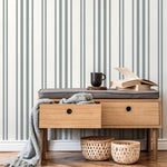 Grey Striped Wallpaper Farmhouse Wallpaper Peel and Stick and Traditional Wallpaper - D785