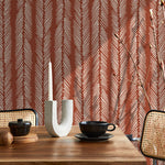 Terracotta Herringbone Wallpaper Boho Wallpaper Peel and Stick and Traditional Wallpaper - D791