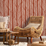 Terracotta Herringbone Wallpaper Boho Wallpaper Peel and Stick and Traditional Wallpaper - D791