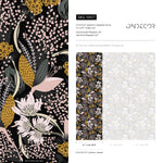 Floral Leaf Boho Wallpaper Peel and Stick and Traditional Wallpaper - B807