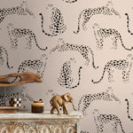 Black and Beige Tiger Wallpaper Peel and Stick and Traditional Wallpaper - C349