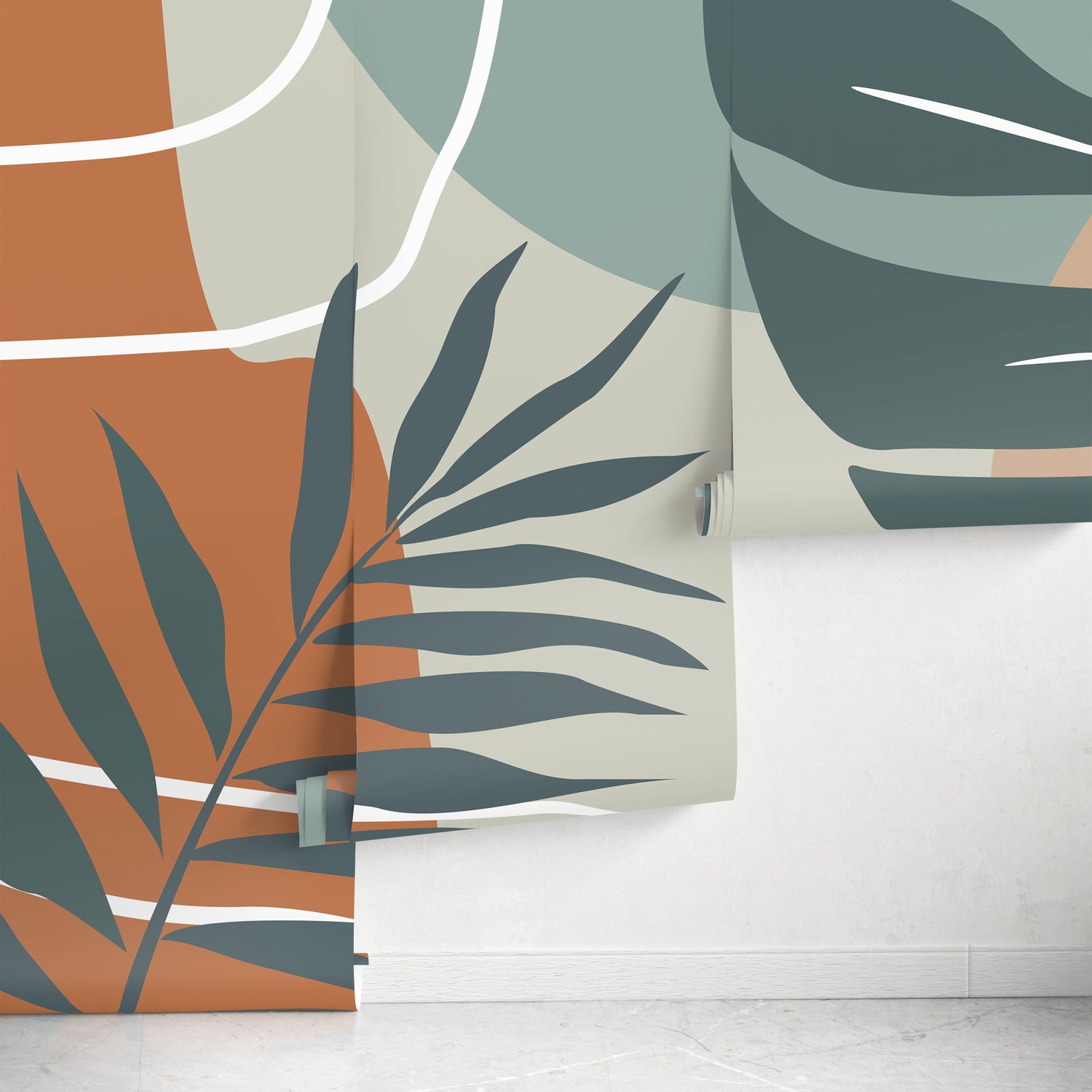 Tropical Abstract Mural Wallpaper Peel and Stick and Traditional Wallpaper - B961