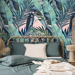 Tropical Banana Leaf Wallpaper Peel and Stick and Traditional Wallpaper - A794