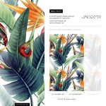 Tropical Floral Bird of Paradise Wallpaper Peel and Stick and Traditional Wallpaper - B037