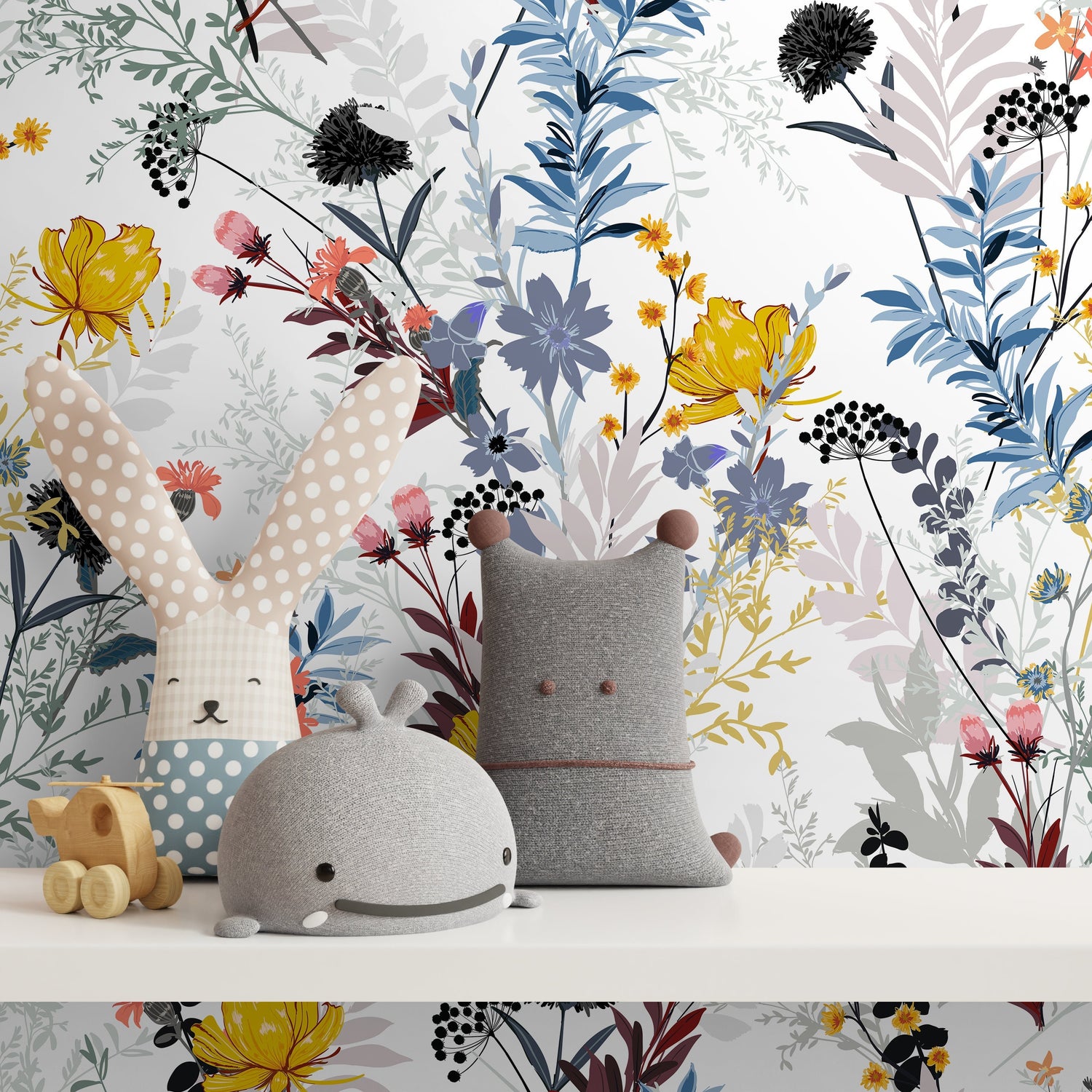 Vintage Floral Garden Wallpaper Peel and Stick and Traditional Wallpaper - B048