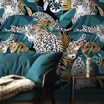 Leopard and Tropical Jungle Wallpaper Peel and Stick and Traditional Wallpaper - B537