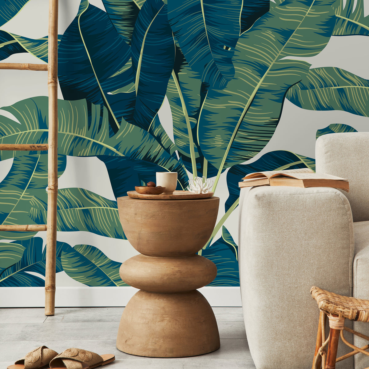 Tropical Banana Leaf Wallpaper Peel and Stick and Traditional Wallpaper - C160