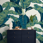 Tropical Banana Leaf Wallpaper Peel and Stick and Traditional Wallpaper - C160