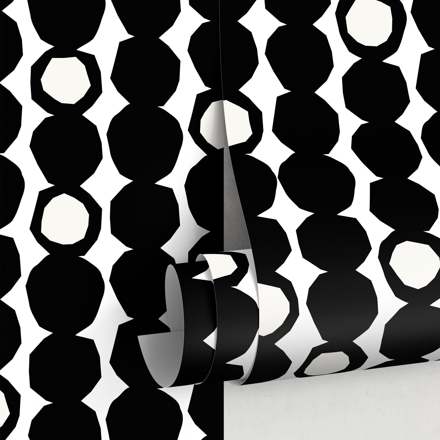 Wallpaper Peel and Stick Wallpaper Removable Wallpaper Home Decor Wall Art Wall Decor Room Decor / Black and White Dots Wallpaper - B435