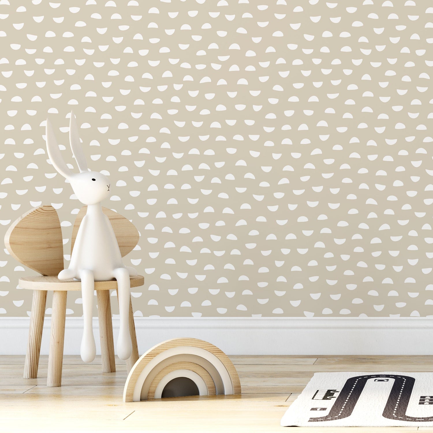 Wallpaper Peel and Stick Wallpaper Removable Wallpaper Home Decor Wall Art Wall Decor Room Decor / Beige Polka Dot Wallpaper - C587