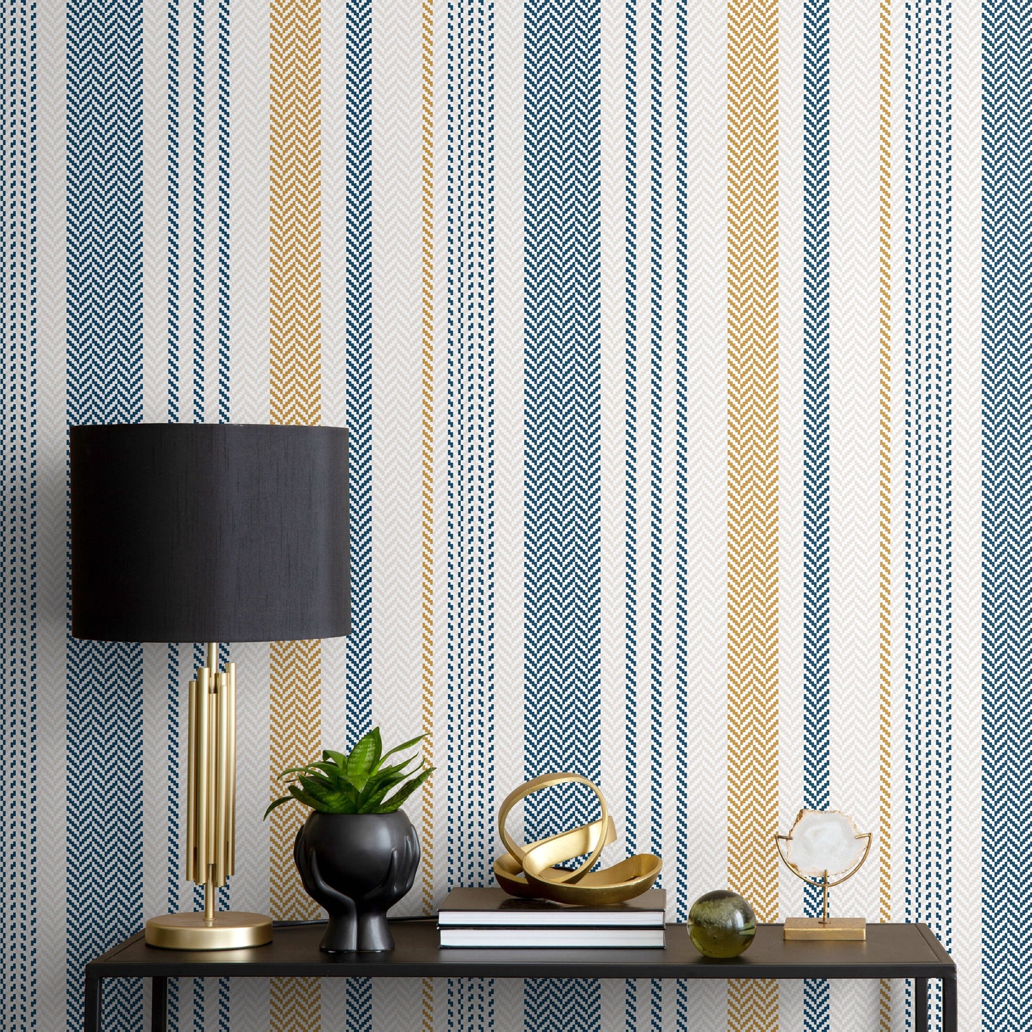 Farmhouse Striped Wallpaper Herringbone Wallpaper Peel and Stick and Traditional Wallpaper - D803