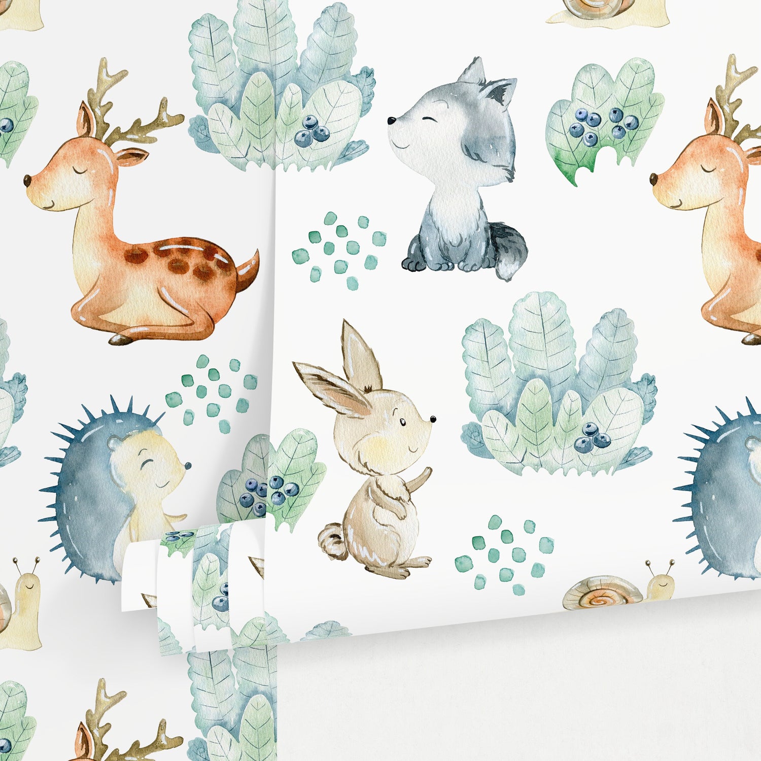 Temporary Wallpaper Nursery Decor Removable Wallpaper Peel and Stick Baby Wallpaper Wall Mural Cute Animals Wallpaper - B509