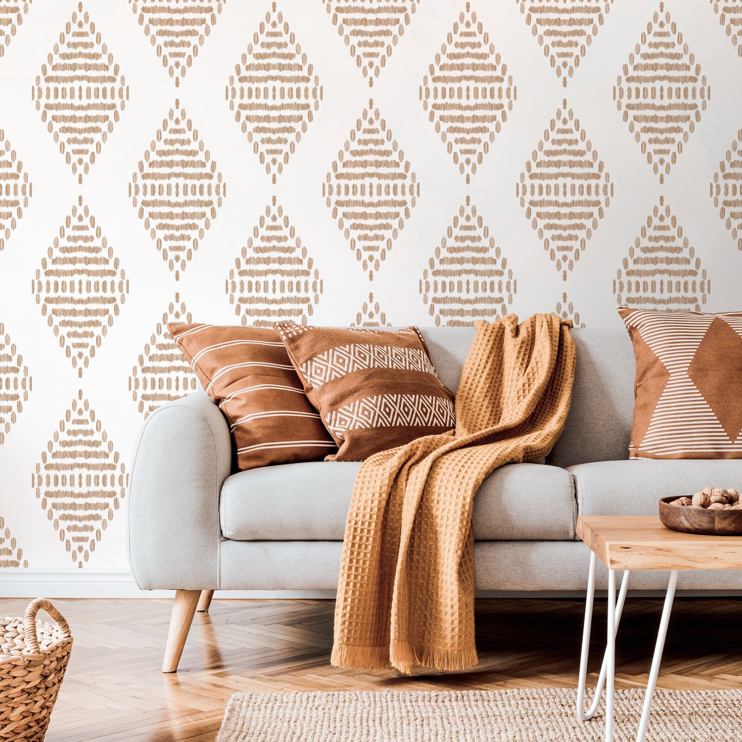 Wallpaper Peel and Stick Wallpaper Removable Wallpaper Home Decor Wall Art Wall Decor Room Decor / Diamond Line Art Wallpaper - C602