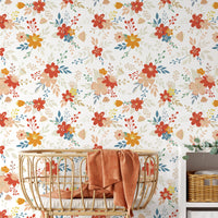 Thumbnail for Cute Floral Kids Wallpaper / Peel and Stick Wallpaper Removable Wallpaper Home Decor Wall Art Wall Decor Room Decor - C710