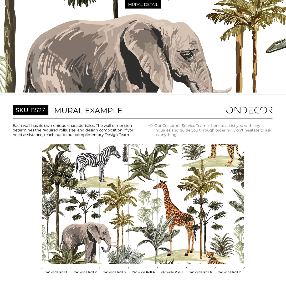 Wallpaper Peel and Stick Wallpaper Removable Wallpaper Home Decor Wall Art Wall Decor Room Decor / Kids Animal Safari Wallpaper - B527