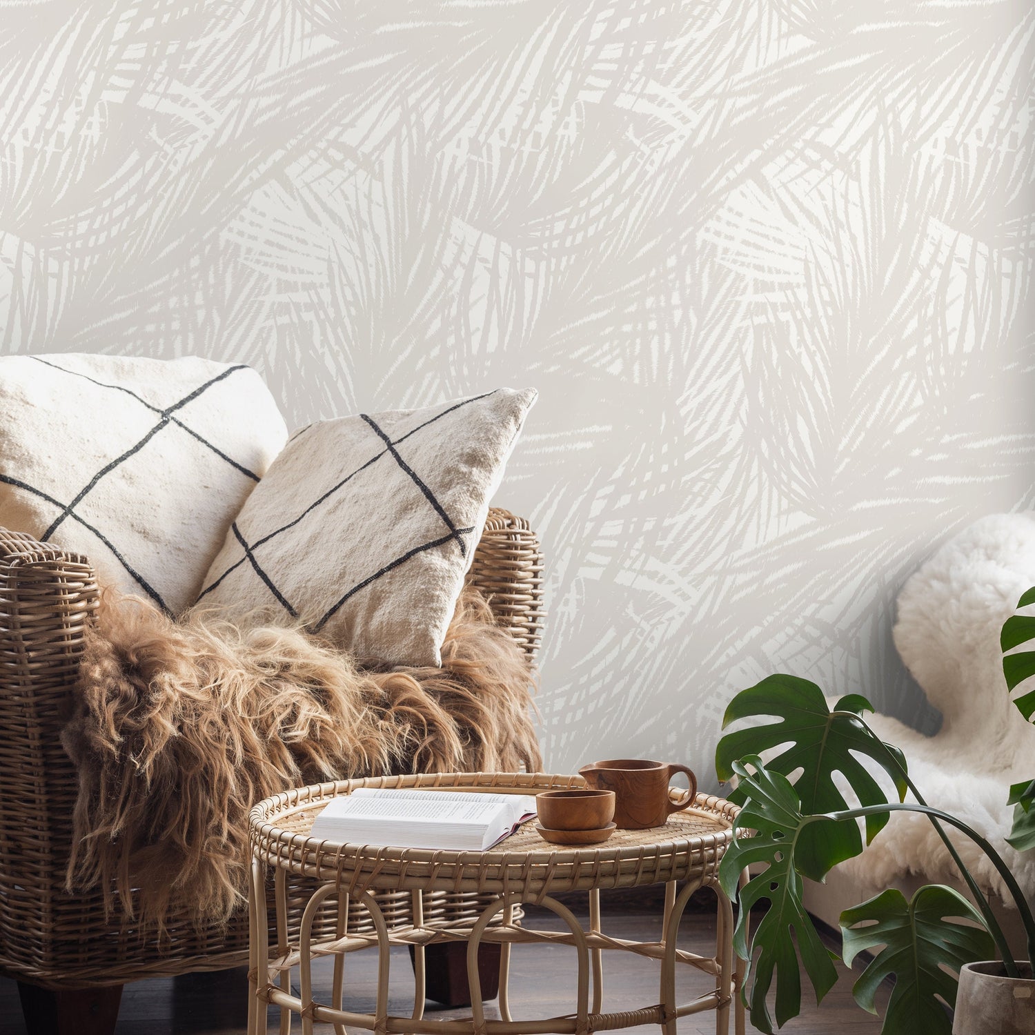 Tropical Palm Leaves Wallpaper - C652