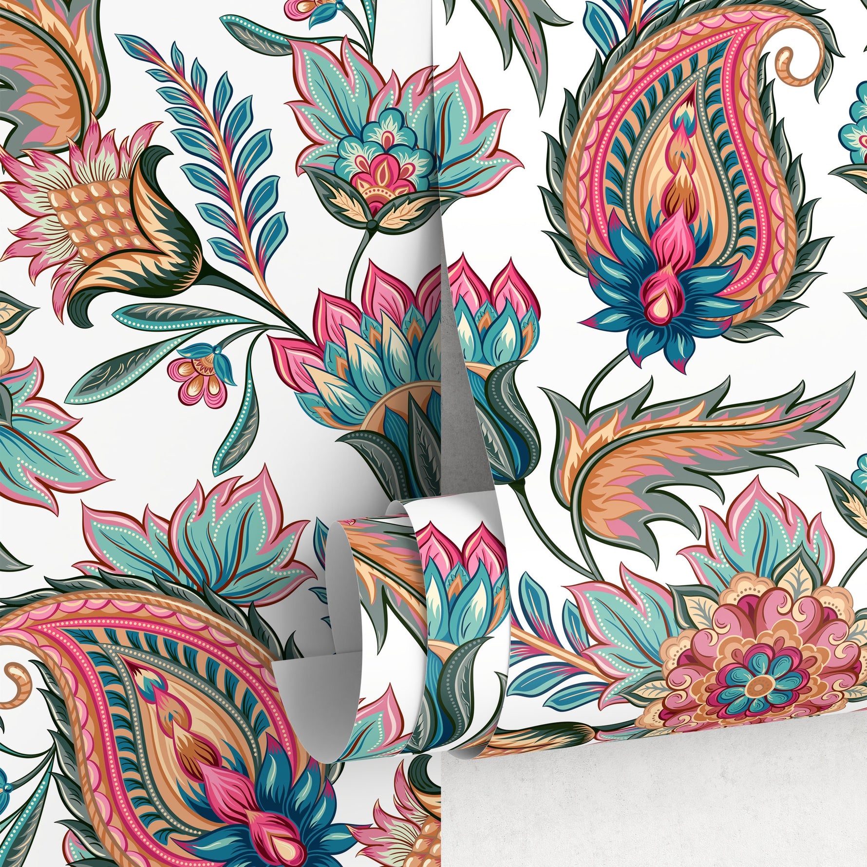 Wallpaper Peel and Stick Wallpaper Removable Wallpaper Home Decor Wall Art Wall Decor Room Decor / Colorful Feathers Boho Wallpaper - C554