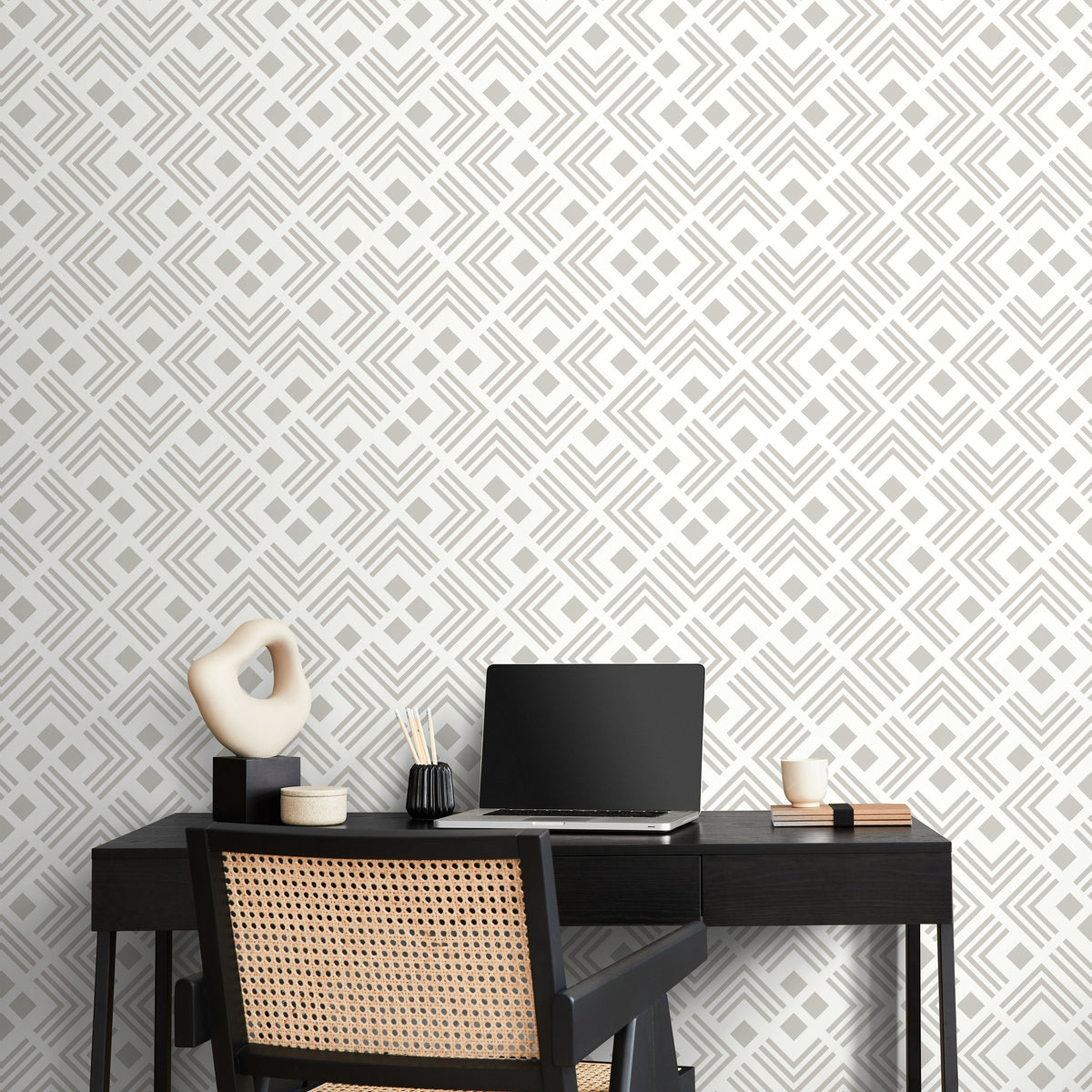 Wallpaper Peel and Stick Wallpaper Removable Wallpaper Home Decor Wall Art Wall Decor Room Decor / Light Gray Art Deco Wallpaper - C556