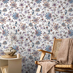 Floral Chintz Wallpaper / Peel and Stick Wallpaper Removable Wallpaper Home Decor Wall Art Wall Decor Room Decor - C696