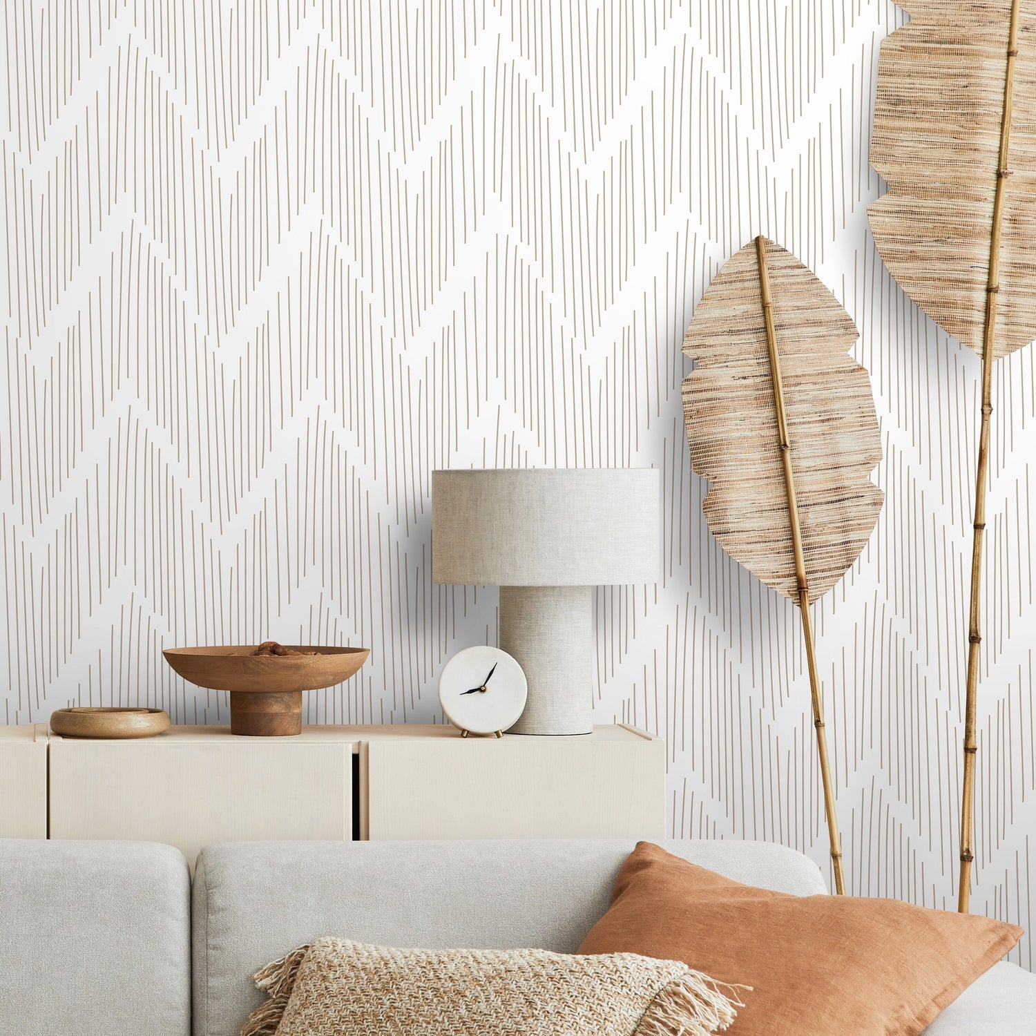 Boho Chevron Wallpaper / Peel and Stick Wallpaper Removable Wallpaper Home Decor Wall Art Wall Decor Room Decor - C999