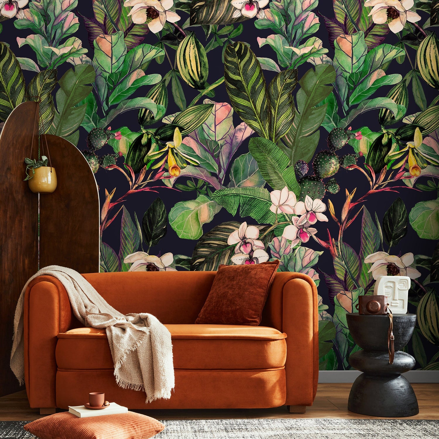 Floral Leaves Wallpaper Botanical Wallpaper Peel and Stick and Traditional Wallpaper - A470