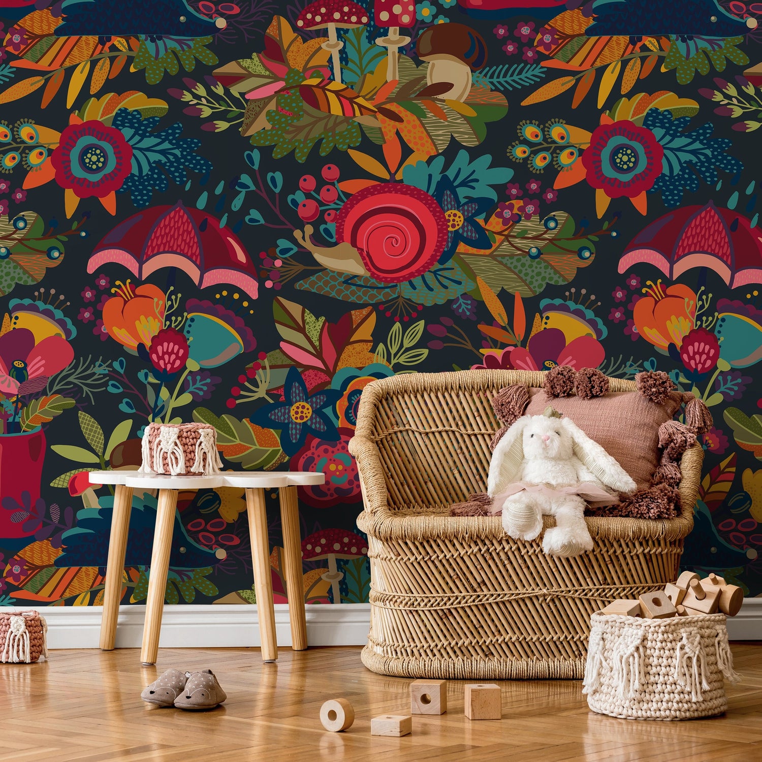 Colorful Floral Wallpaper Garden Peel and Stick and Traditional Wallpaper - B399