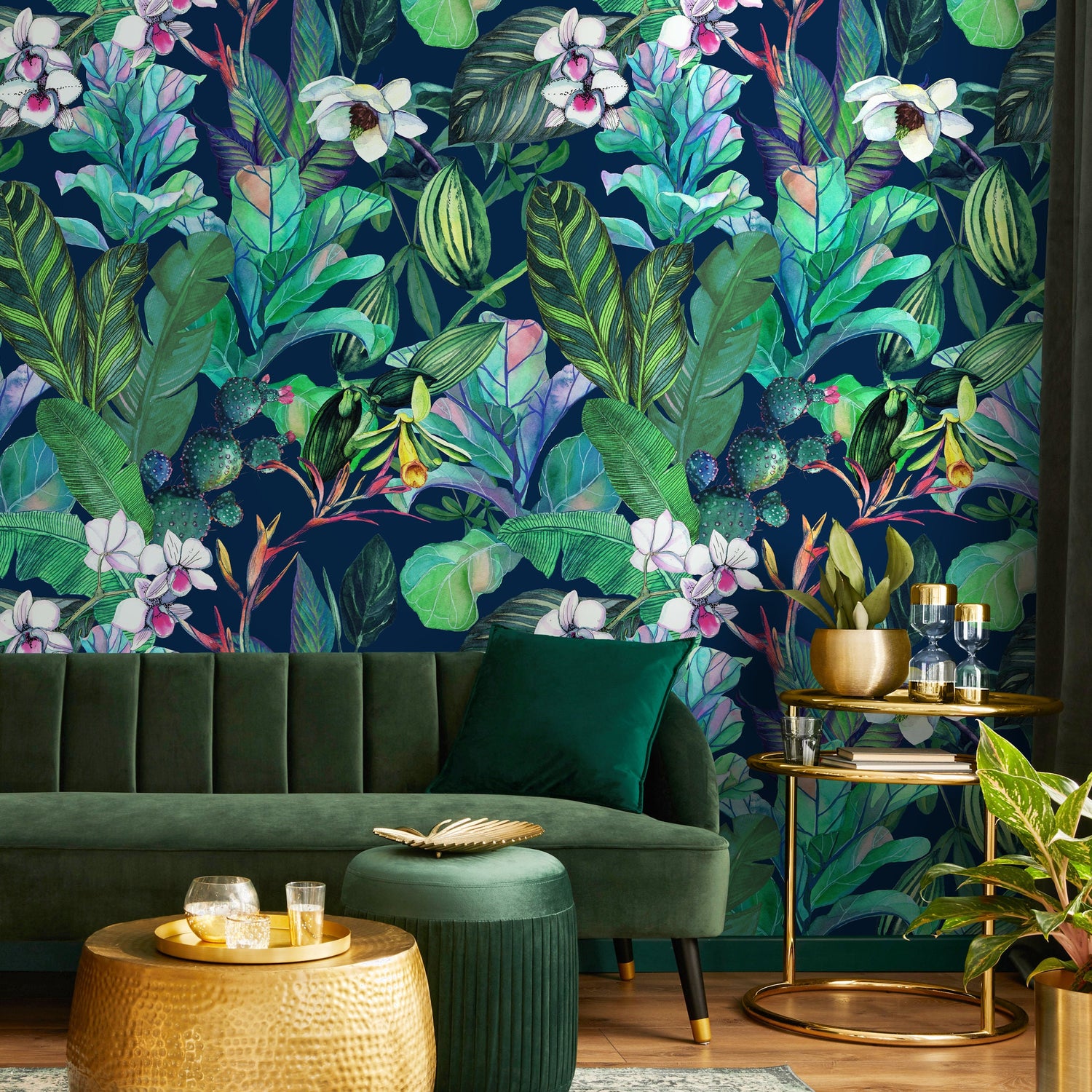 Botanical Leaves Wallpaper Tropical Peel and Stick and Traditional Wallpaper - B141