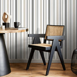 Grey Striped Wallpaper Modern Wallpaper Peel and Stick and Traditional Wallpaper - D844